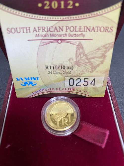2012 African Monarch Butterfly Natura Gold 1/10 Oz