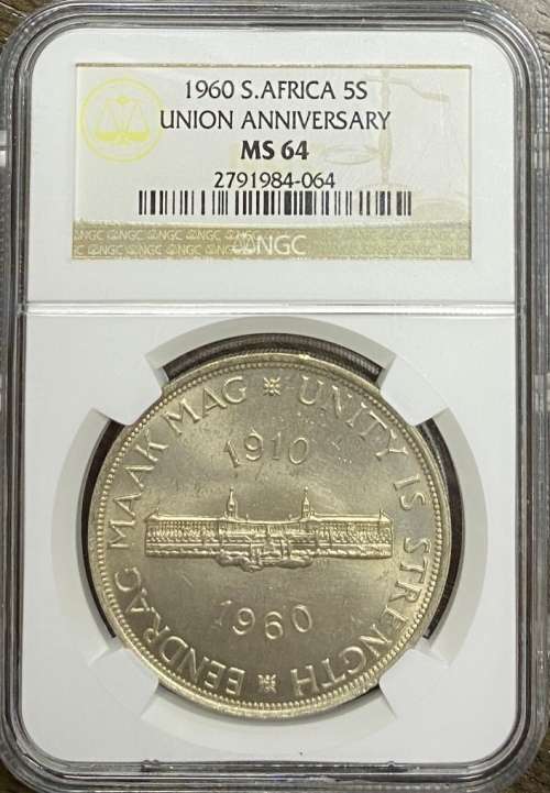 South Africa 1960 5S Union Anniversary NGC MS 64