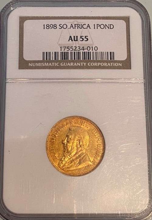 1898 South Africa Gold Pond NGC AU55