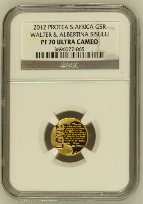 2012 Walter and Albertina Sisulu Proof GOLD R5 Finest Known