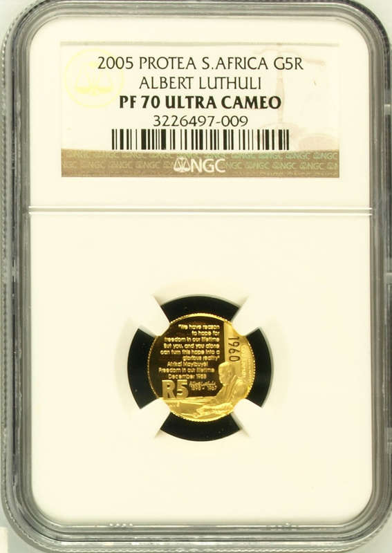 2005 Albert Luthuli Speech 24 Carat Gold 1/10th R5 PF70
