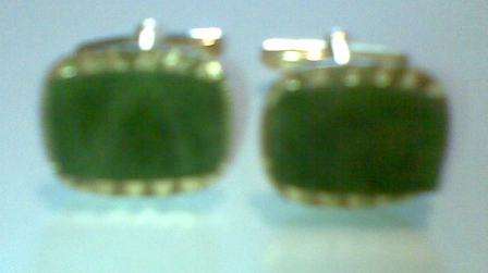 Green Stone Cuff Links