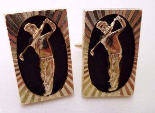 Golfer Depicted on Cuff Links