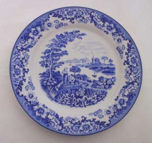 Blue and White Pastoral Plate  27cm Across