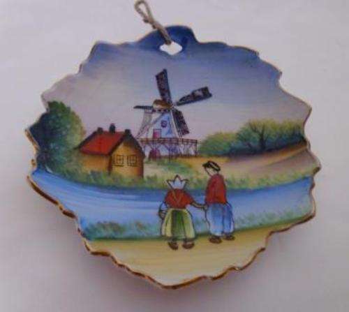 Colourful Dutch Scenery Display Plate  12cm Across