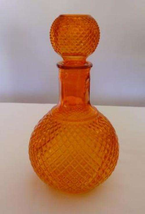 Orange Decanter with Stopper 25cm high
