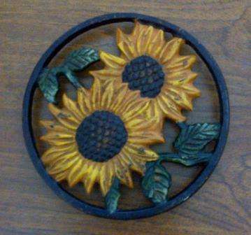 Sunflowers Metal Trivet 16cm across