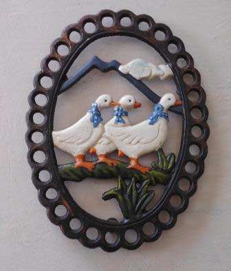 Cast Iron Trivet Geese