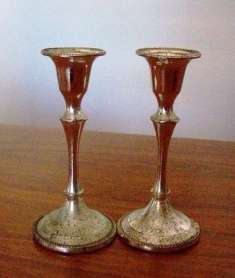 Silver Plated and Pit marked Candle Sticks