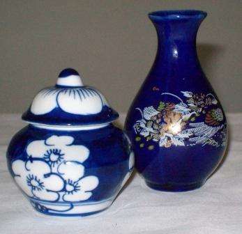 Small Ginger Jar and Striking Blue Vase