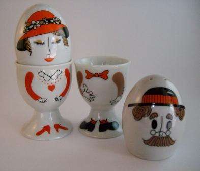 Salt and Pepper Set Resting in Egg Cups
