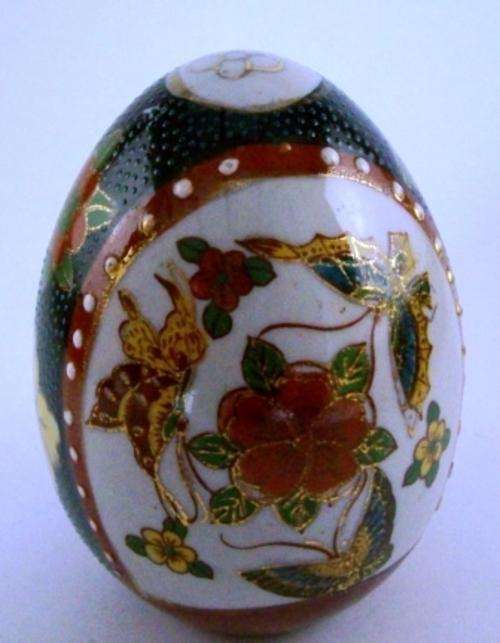 Ornamental Egg Decorated with Butterflies and Flowers