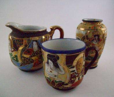 Japanese Trio Cup Jug and Vase