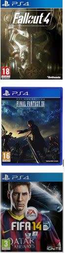 PS4 Bundle - Fallout 4, Final fantasy XV Day One Edition, FIFA 14