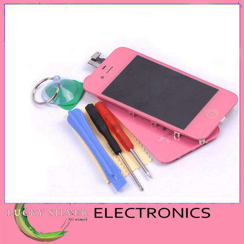 iPhone 4S Pink Front Glass LCD & Touch Screen Digitizer with back cover FULL ASSEMBLY