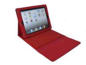 iPad 2 ipad 3 Wireless Bluetooth Keyboard Deluxe Leather Case Red