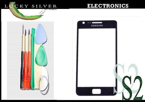 Samsung  S2 i9100 Front Glass Lens screen - black -  with free tools