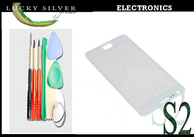 Samsung  S2 i9100 Front Glass Lens screen - white -  with free tools