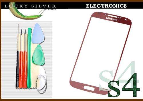 Samsung Galaxy S4 glass lens screen Red with free tools