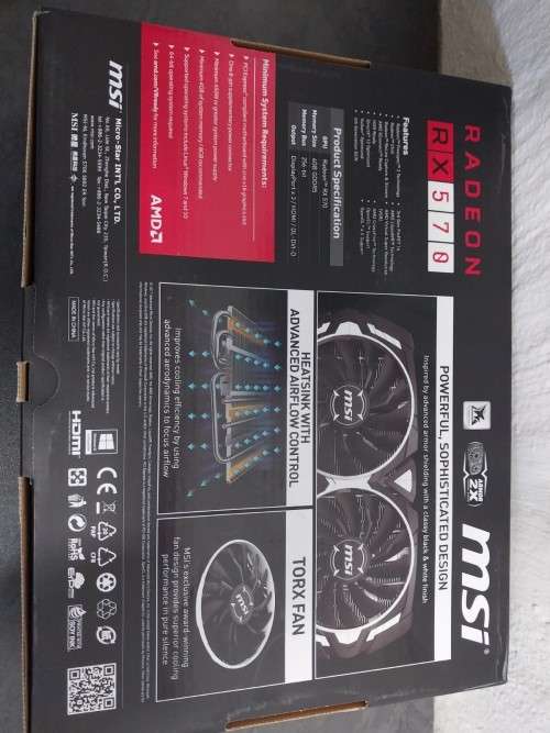 MSI Armor RX570 4GB GDDR5 OC Graphics Card