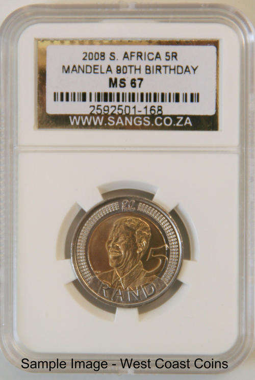MS67 X 3 MANDELA 90TH BIRTHDAY GRADED MS67 (SANGS MS67 MANDELA BIRTHDAY 2008)