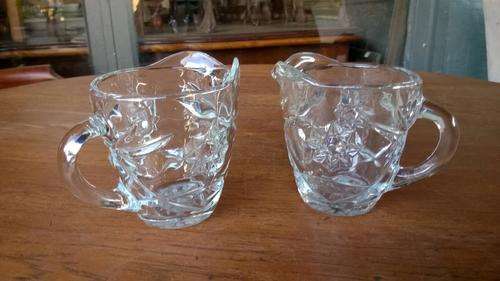 Set Of 2 Vintage Crystal Milk Jugs