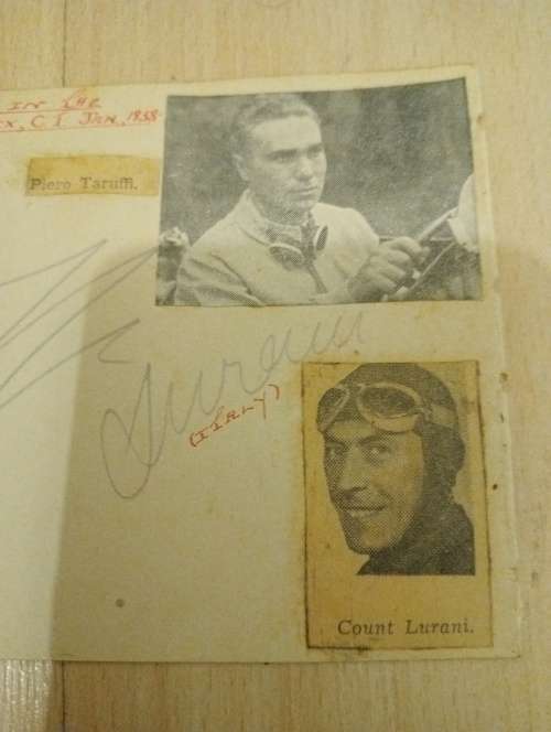 Pietro Taruffi,Count Lurani,,Lord Howe(Francis Curzon )original autographs of 3 racing legends of gr