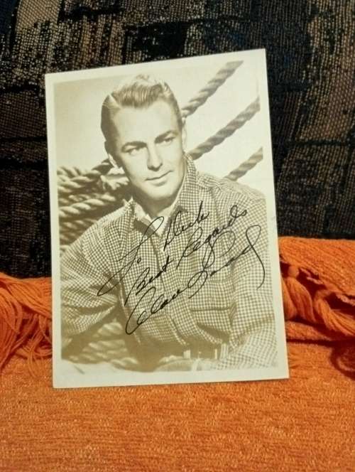 Alan Ladd,famous American actor from `Shane`, original autograph on photo