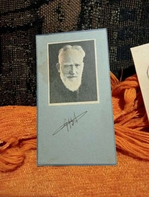 George Bernard Shaw photo , original initialed GBS ,posted from  St Alban`s May 1946