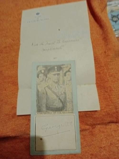 King George of the Hellenes,George 2, original autograph