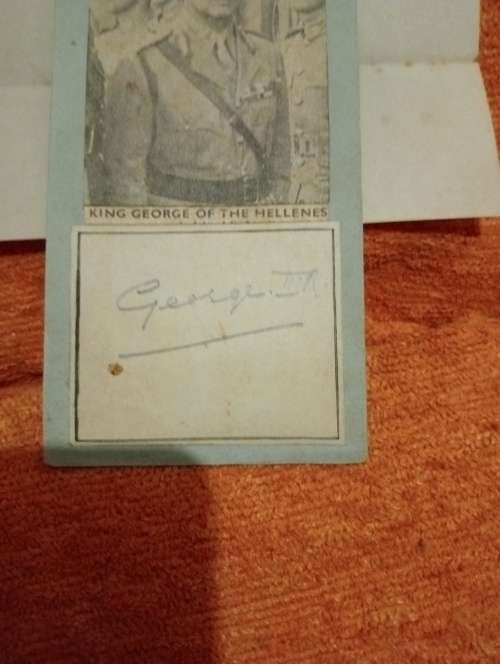 King George of the Hellenes,George 2, original autograph