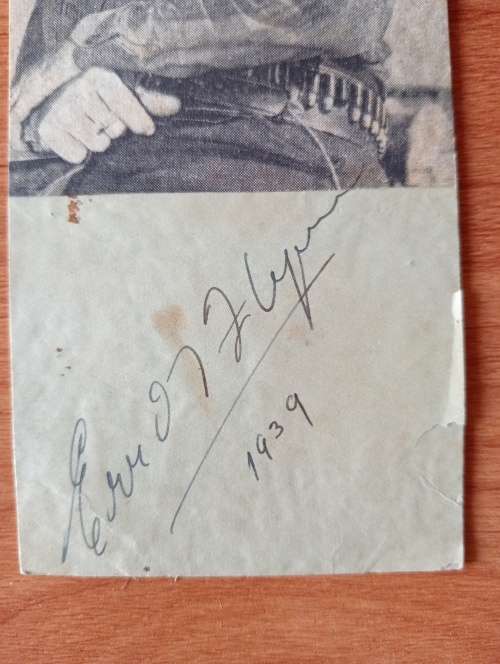 Errol Flynn original autograph,1939