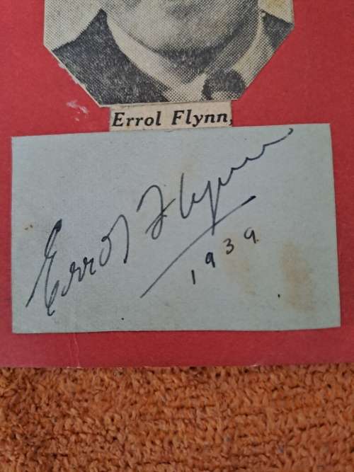 Errol Flynn original autograph, 1939