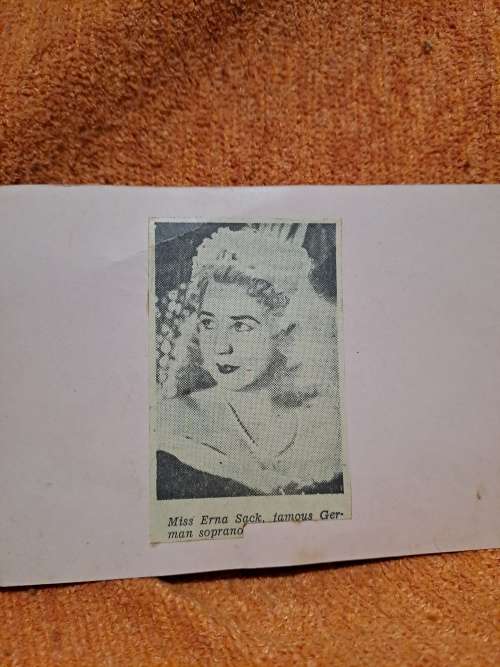 Erna Sack,German Soprano,original autograph