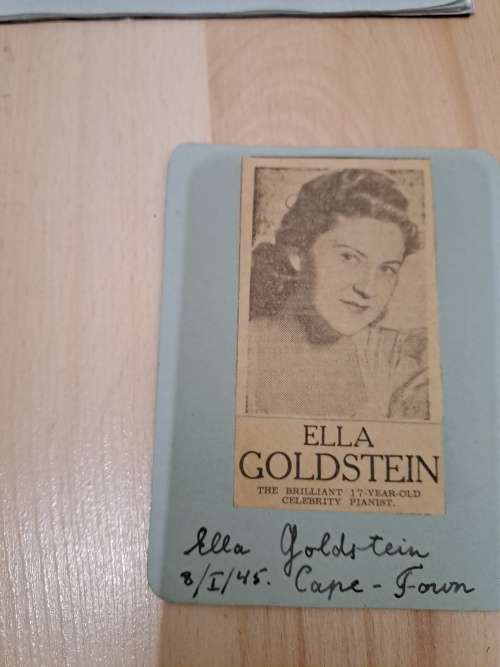 Ella Goldstein, pianist original autograph