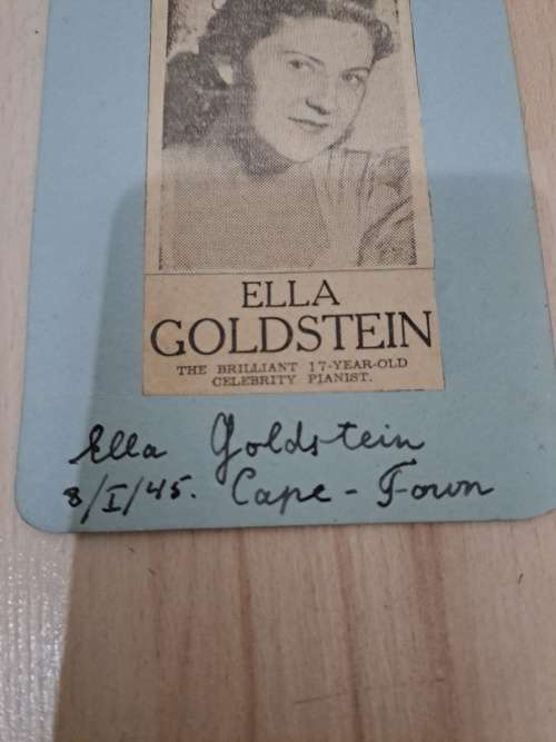 Ella Goldstein, pianist original autograph