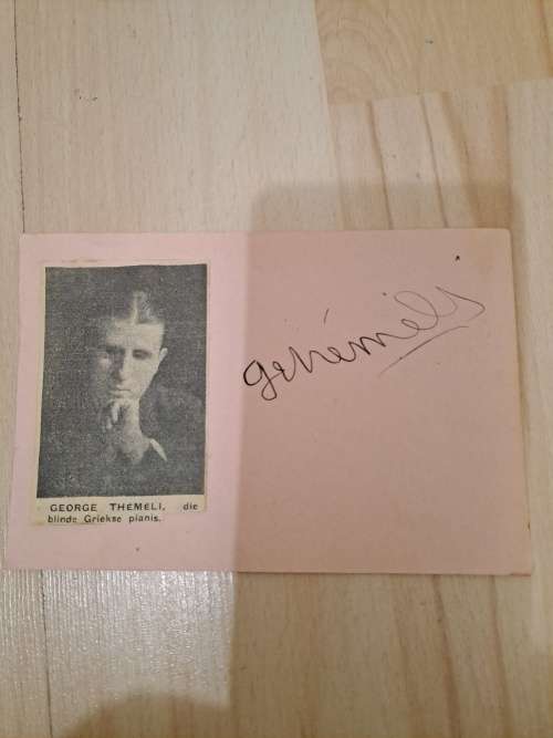 George Themeli,blind Greek pianist original autograph