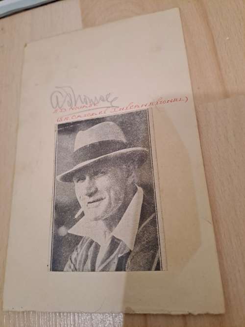 Dave Nourse, father of Dudley Nourse, SA cricketer,original autograph