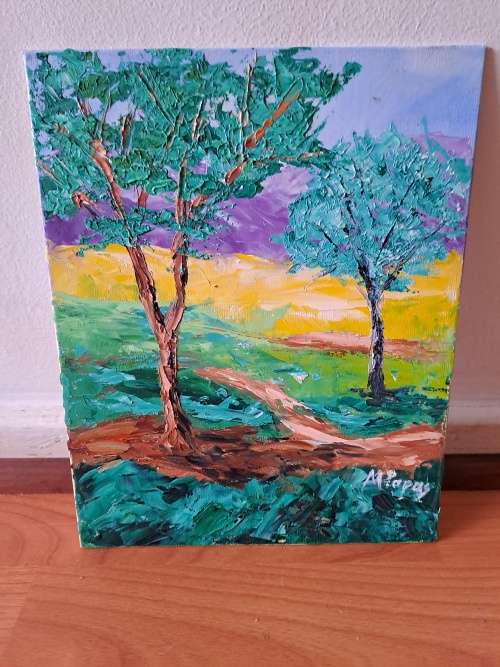 Mary Papas ,Country Path,oil painting