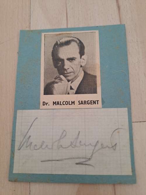 Dr Malcolm Sargent,famous British  conductor, original autograph