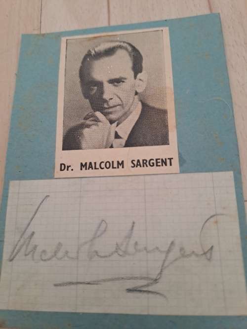 Dr Malcolm Sargent,famous British  conductor, original autograph