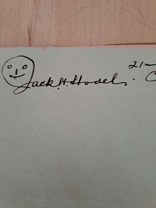Jack Stodel,soldier in WW1 ,in German east Africa,writer, hunter, original autograph