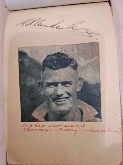 Mauritz van den Berg,Springbok 1937,original autograph