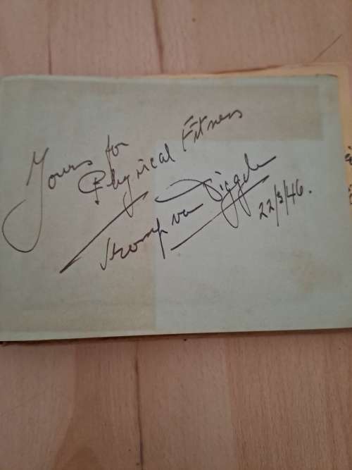 Tromp van Diggelen,legendariese SA kragman,oorspronklike handtekening