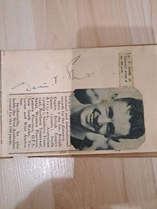 Dennis Victor Shore,SA 100 yard athlete,1936 Olympic Games,original autograph