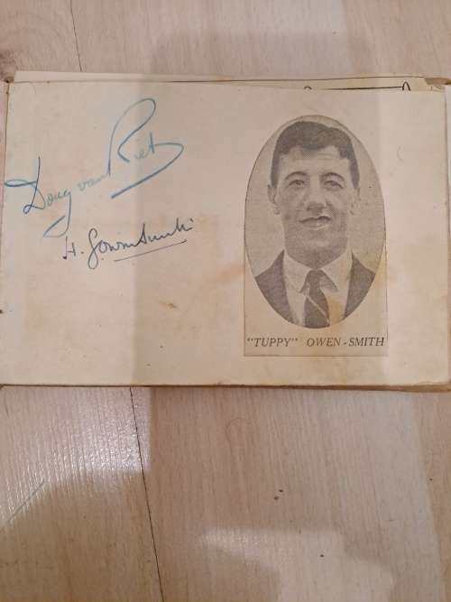 Tuppy Owen-Smith,,famous SA cricketer, also rugby player for England original autograph