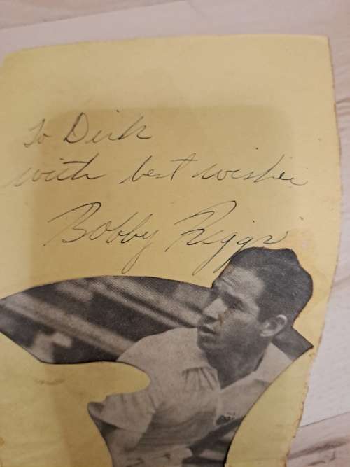 Bobby Riggs, famous,  American Tennis player, original autograph