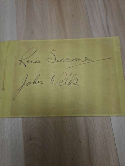 John Wells,Renee Sissons,5 times ,World Ballroom Dancing Champions. Original autographs