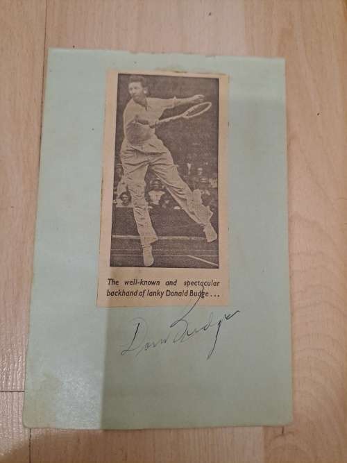 Donald Budge only tennis player to win Grand Slam in sequence,original autograph