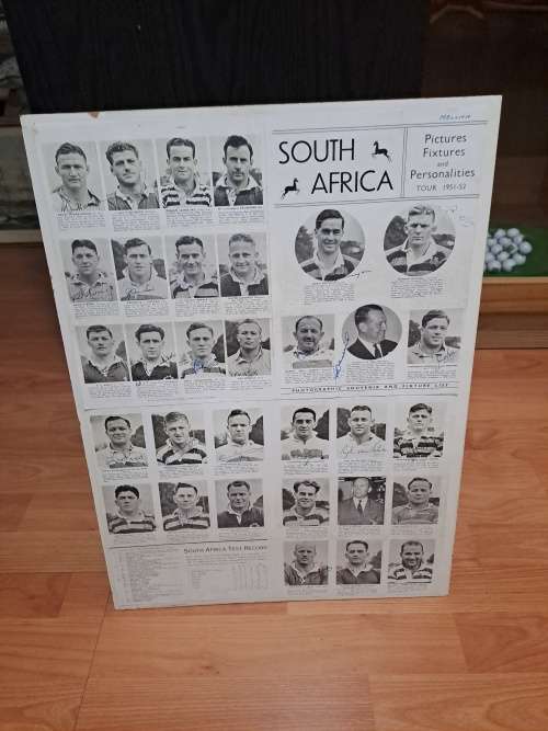 Springboks 1951/52 ,Pictures ,fixtures,Personalities,32 original autographs, including Managerand a